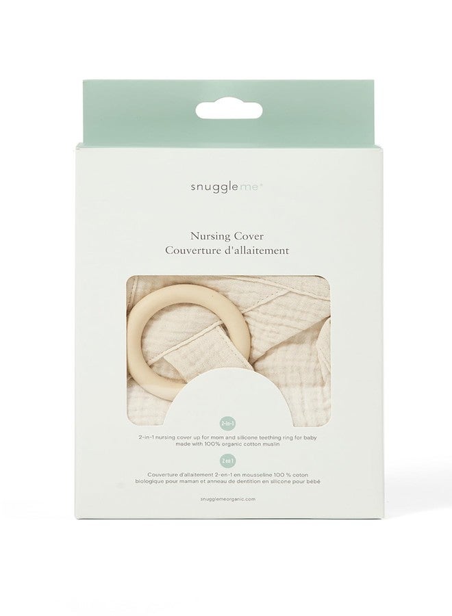 snuggle me® Nursing Cover - 100% Organic Cotton Muslin Nursing Cover Up for Breastfeeding with a BPA-Free Silicone Teether Ring, Ultra-Soft & Lightweight (33.5″ × 39.4″) - Image 2